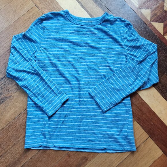 Cat & Jack Blue/White Striped Scoop Neck Sweater Size Large 10/12 - Picture 4 of 9